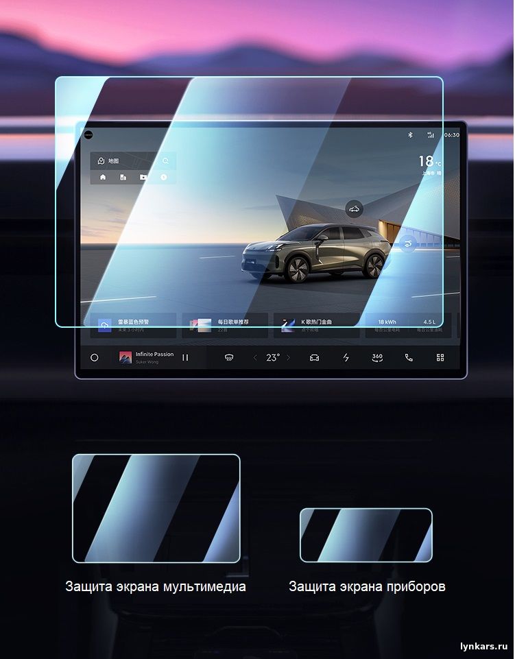 Защитное стекло для экранов автомобиля Lynk & Co 08