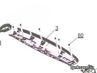 Верхняя внутренняя обшивка задней двери автомобиля Lynk&Co 08 EM-P