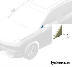 Наружная декоративная панель передней стойки Lynk & Co 08 EM-P (левая)
