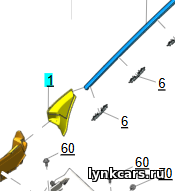 Вентиляционная крышка (правая) нижней части лобового стекла Lynk & Co 08 EM-P