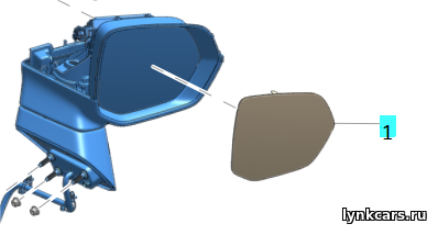 Зеркальный элемент наружного зеркала заднего вида (правый) Lynk & Co 09