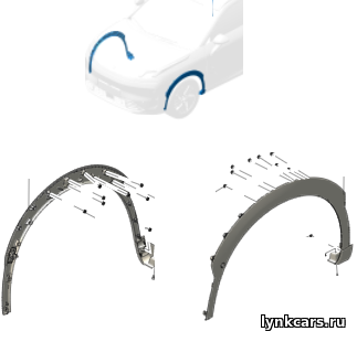 Бровь переднего колеса правая Lynk & Co 08 EM-P