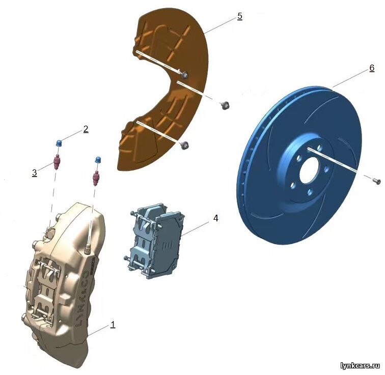 Комплект передней тормозной системы Lynk&Co 05+