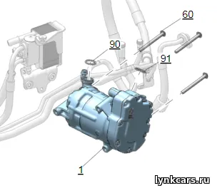 Компрессор кондиционера для автомобилей Lynk&Co 08 EM-P